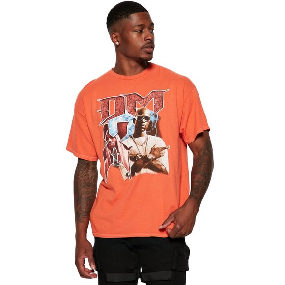 DMX Other - DMX Short Sleeve Crew Neck Graphic T-Shirt Orange Men's Size MEDIUM